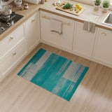 Teal Striped Geometric Modern Area Rug