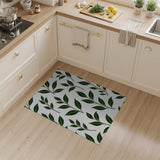 Lush Green Leaves Pattern Floral Vintage Area Rug