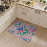 Floral Vintage Pink Vibrant Pink Peony Floral Area Rug