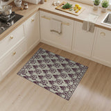 Elegant Maroon Fleur-de-Lis Damask Area Rug