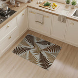 Vintage Fern Fronds Brown Tan Area Rug