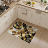 Abstract Area Gold Swirl Abstract Area Rug