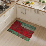 Bold Red and Green Geometric Stripe Area Rug