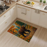 Autumn Grizzly Bear Forest Path Rug