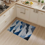 Layered Blue Mountain Geometric Area Rug