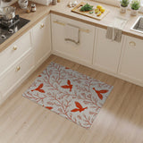 Red Cardinal Birds Floral Branches Area Rug