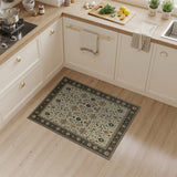 Traditional Persian Ivory Traditional Persian Area Rug with Floral Medallion