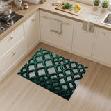 Green Arched Wave Geometric Area Rug