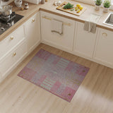 Pink Abstract Area Rug with Gold Accents