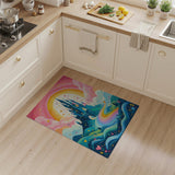 Whimsical Rainbow Castle Area Rug
