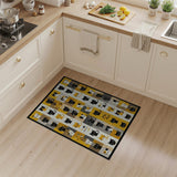 Whimsical Cartoon Cats Patchwork Area Rug