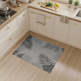 Grey Grey Palm Frond Coastal Area Rug