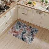 Fluid Grey and Blush Abstract Area Rug