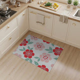 Red Pink Floral Vintage Area Rug