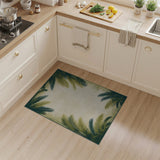 Green Coastal Palm Frond Area Rug