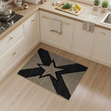 Black Star Geometric Beige Area Rug