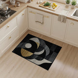 Gold and Silver Gold Geometric Abstract Area Rug