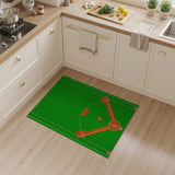 Kids Cartoon Baseball Field Green Area Rug