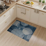 Blue Geometric Circles Area Rug
