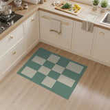 Teal and Ivory Checkered Geometric Area Rug