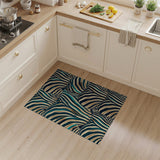 Teal Zebra Stripe Boho Area Rug