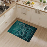 Teal Octopus Underwater Area Rug