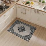 Ornate Black Star Medallion Cream Area Rug