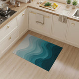 Blue and Teal Teal Ocean Waves Area Rug
