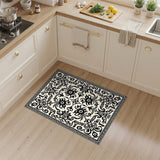 Black and White Floral Vintage Black White Floral Vintage Area Rug