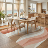 Brown and Tan Brown Tan Abstract Wave Area Rug