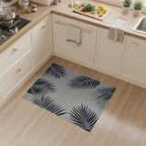 Navy Palm Leaf Coastal Area Rug