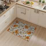 Orange Floral Vintage Area Rug