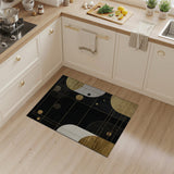 Geometric Modern Gold Geometric Abstract Area Rug
