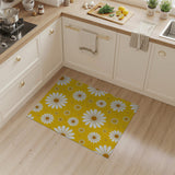 Sunny Yellow Daisy Floral Floral Vintage Area Rug