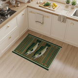Largemouth Bass Striped Fishing Rug
