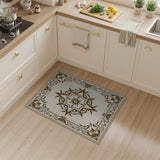 Traditional Persian Beige and Neutral Ornate Beige Medallion Area Rug