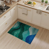 Ocean Wave Blue Teal Area Rug