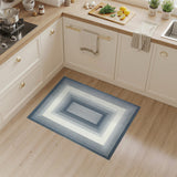 Blue Geometric Layered Area Rug
