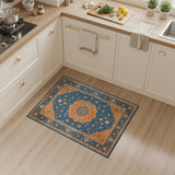 Blue and Orange Persian Medallion Area Rug
