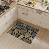 Brown and Tan Weathered Stone Wall Area Rug