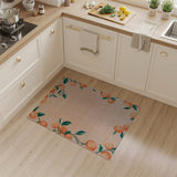 Whimsical Orange Fruit Border Area Rug