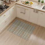 Beige Tan Gingham Plaid Area Rug