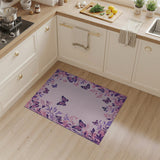 Whimsical Pink Butterfly Floral Area Rug
