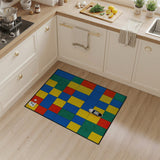 Vibrant Multi-color and Patterns Vibrant Multi-Color Geometric Grid Area Rug