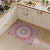 Pink Blush Pink Mandala Floral Area Rug