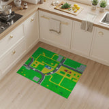 Kids Play Road Rug with Cars Houses Trees