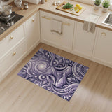 Purple Swirl Leaf Abstract Area Rug