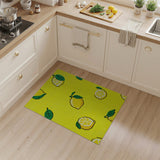 Sunny Lemon Yellow Fruit Pattern Area Rug