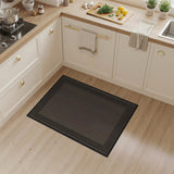 Brown Tan Woven Geometric Area Rug Black Border
