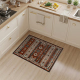 Orange Terracotta Grey Southwestern Geometric Rug